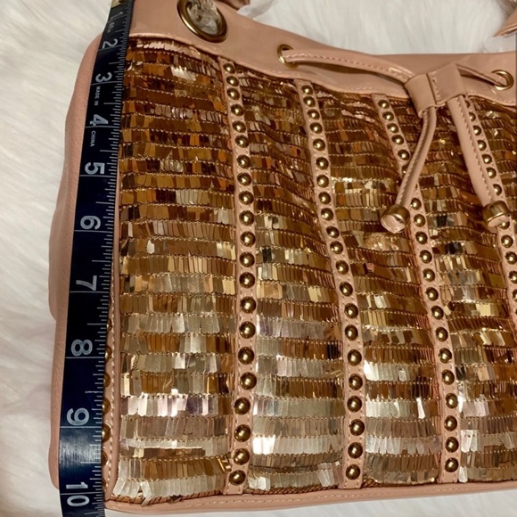 NICOLE LEE SEQUIN & PATENT LEATHER HANDBAG NWT - Picture 14 of 16